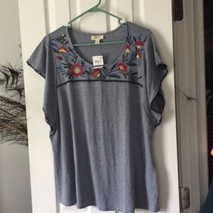 Sleeveless with ruffle over sleeves knit top